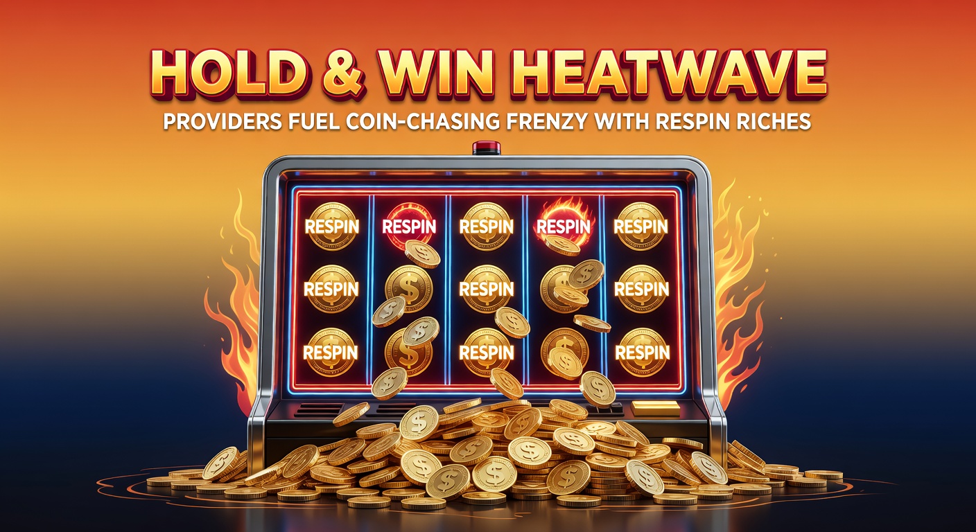 Vibrant slot screen showing Hold & Win respin feature with glowing coins and jackpot meters filling up during a bonus round
