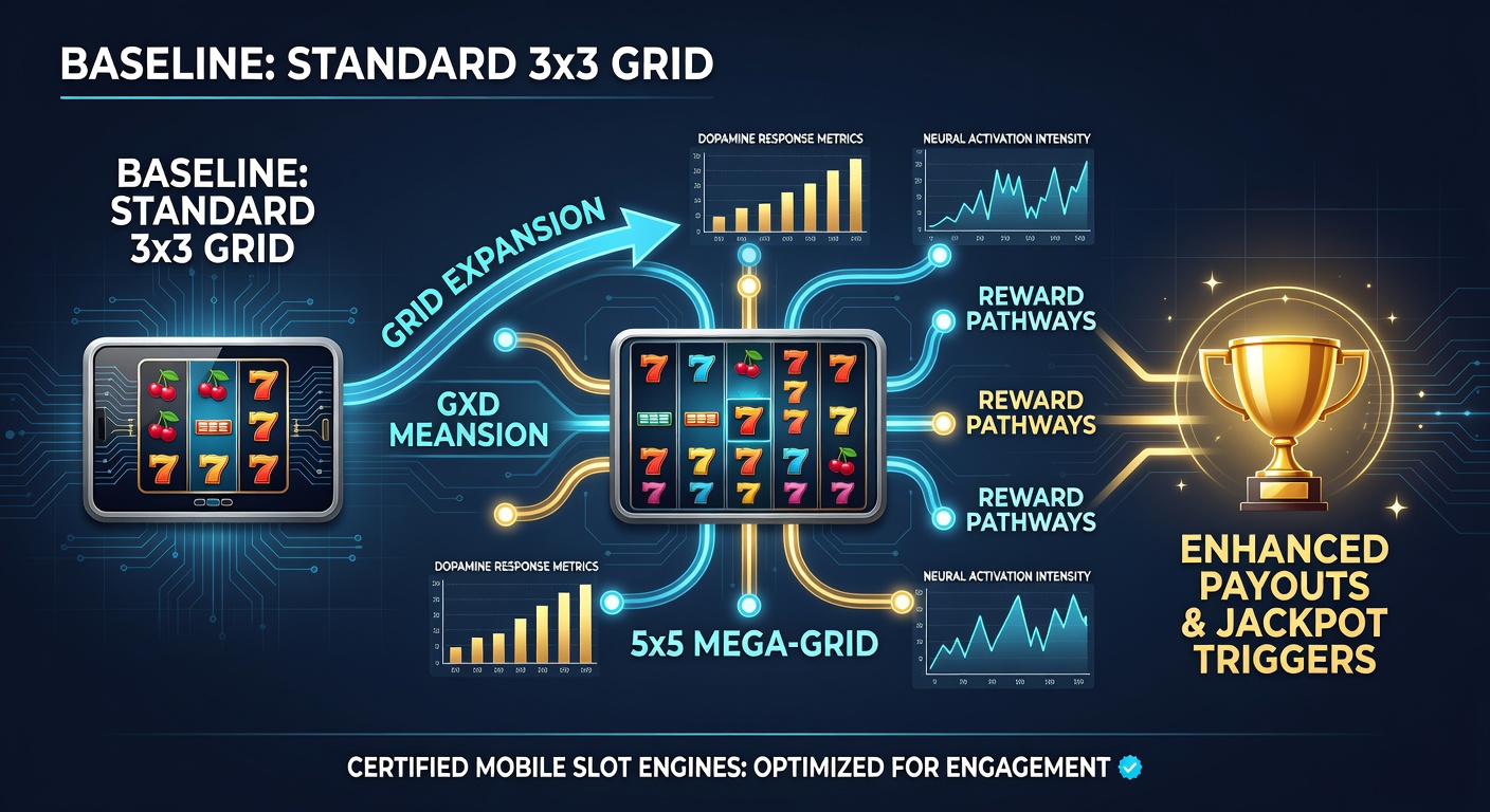 Technical diagram of reward pathway changes during grid expansion in certified slot engines