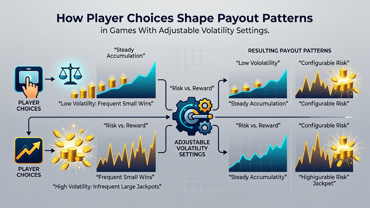 Screenshot of in-game volatility selector menu with real-time payout preview charts