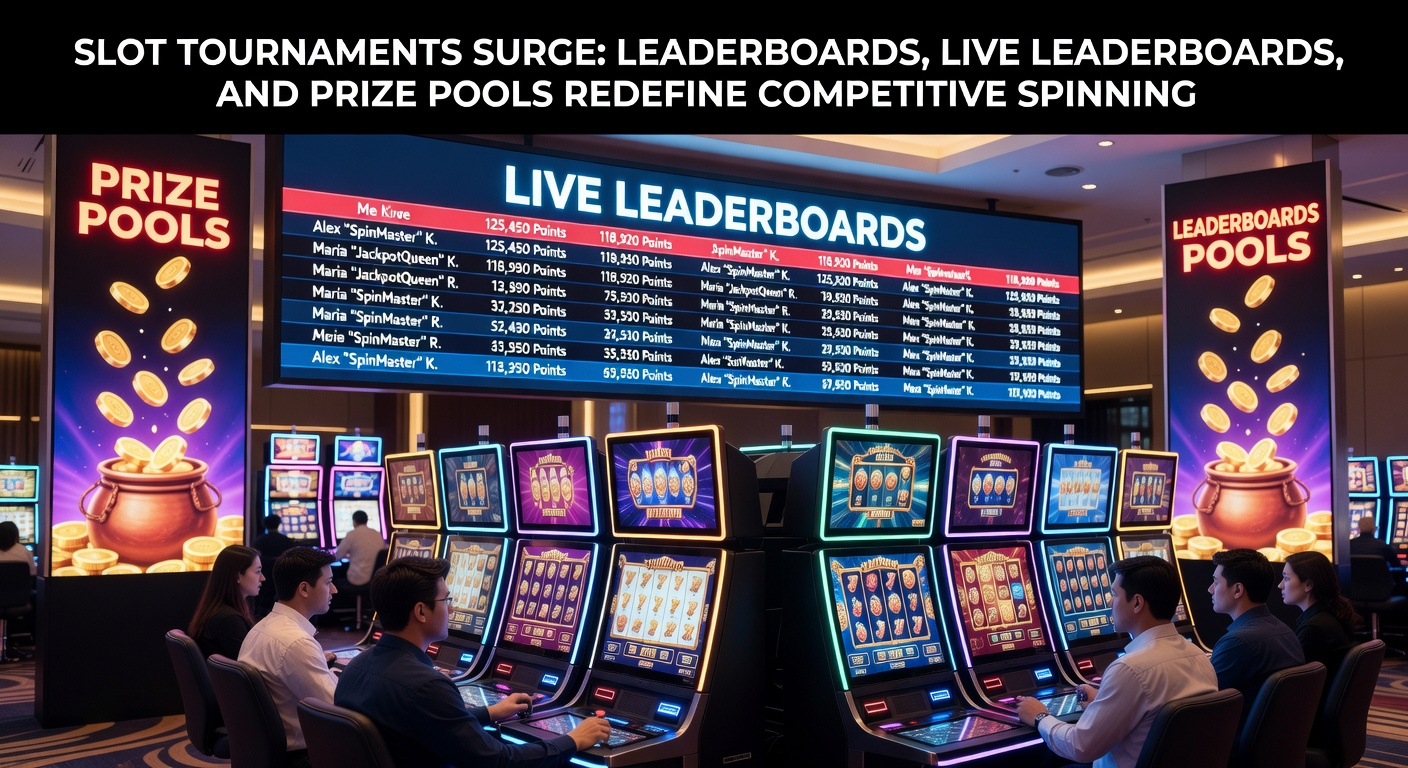 Dynamic slot tournament leaderboard displaying top players climbing ranks in real-time during a high-stakes competition