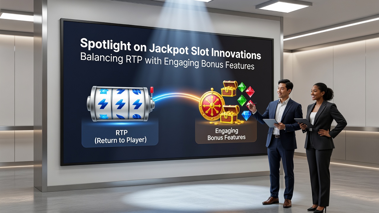Mobile screen showing cascading jackpot slot with bonus buy option and real-time RTP tracker overlay