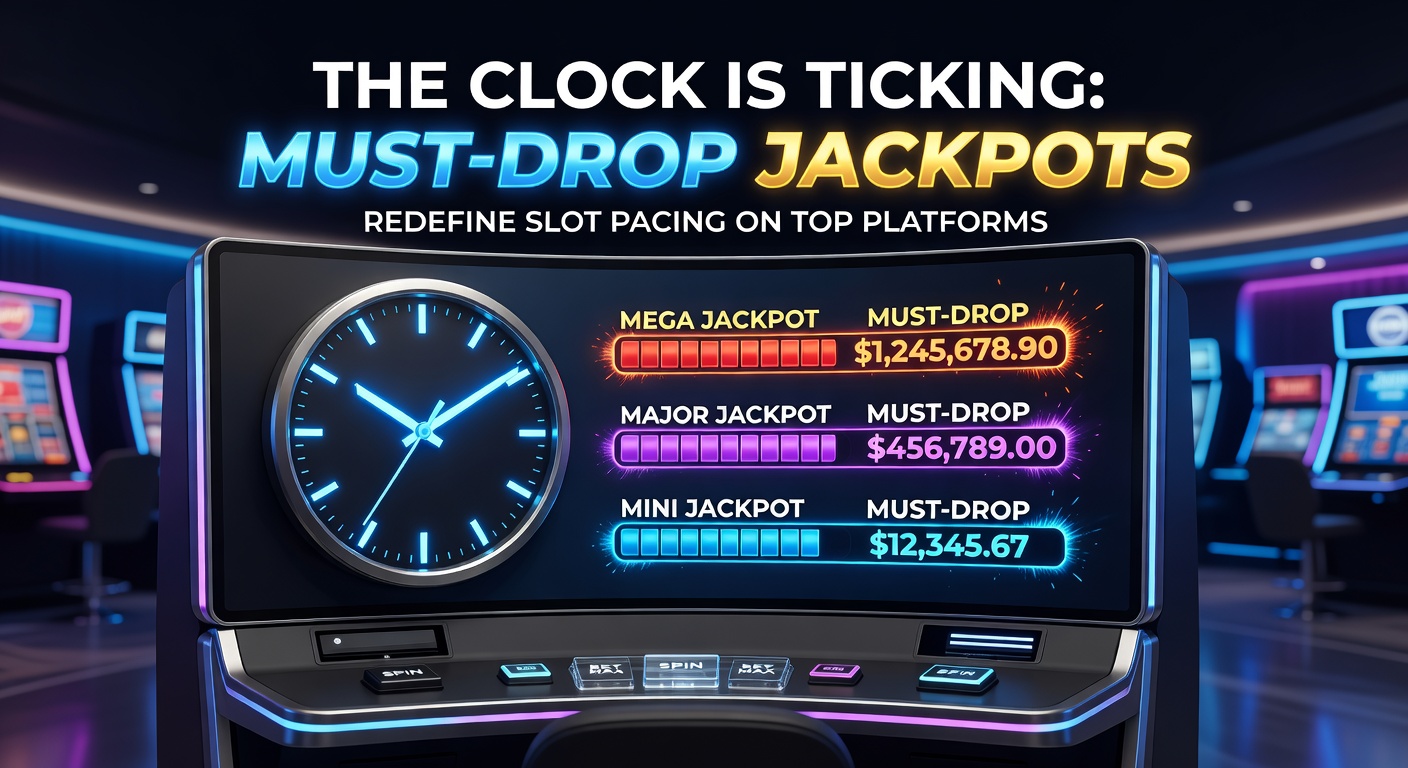 Excited players gathered around a slot terminal as a must-drop jackpot hits, confetti exploding and a massive coin payout cascading down the screen